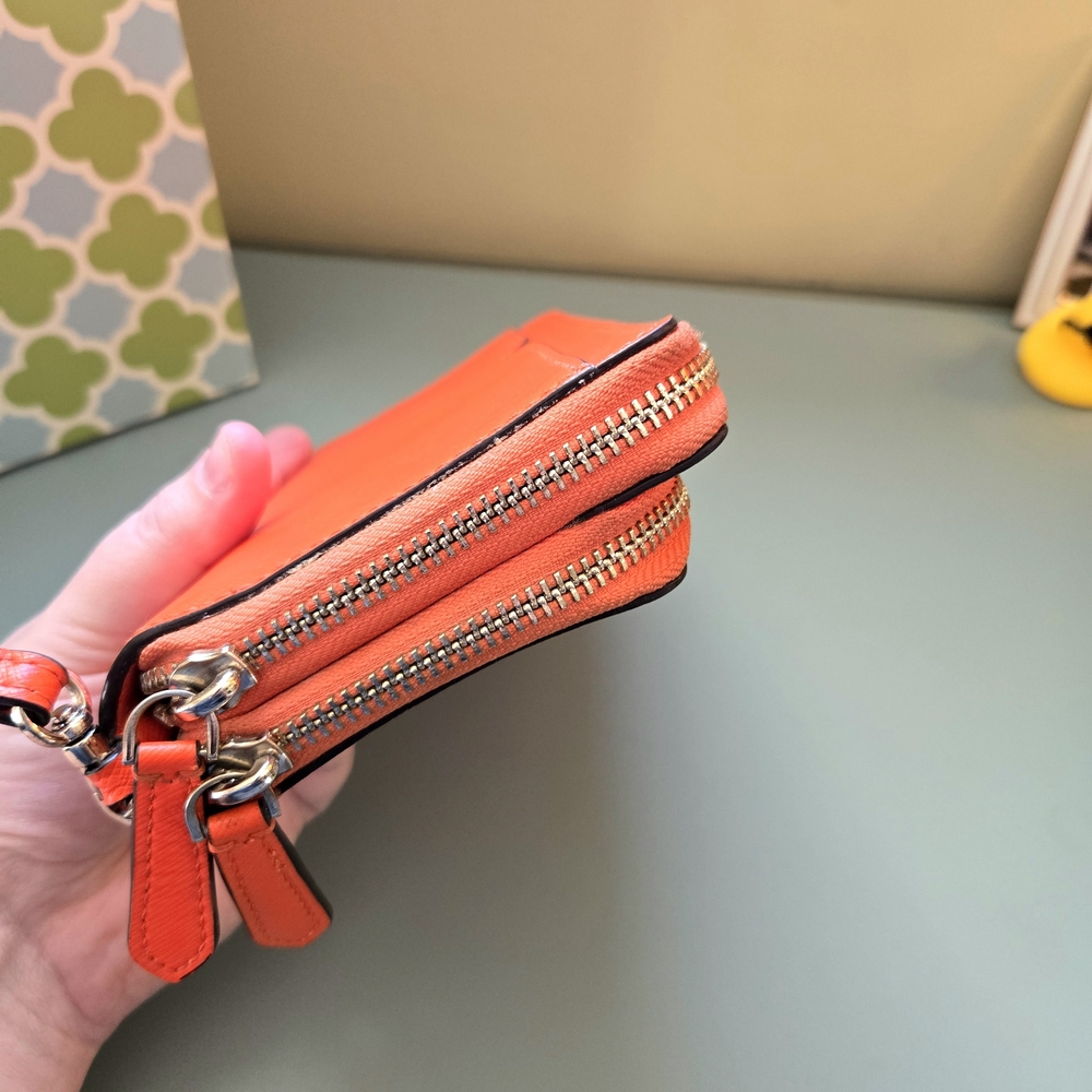 KATE SPADE Grove Street Anita Double Zip Wristlet Wallet in Orange - Picture 5 of 14